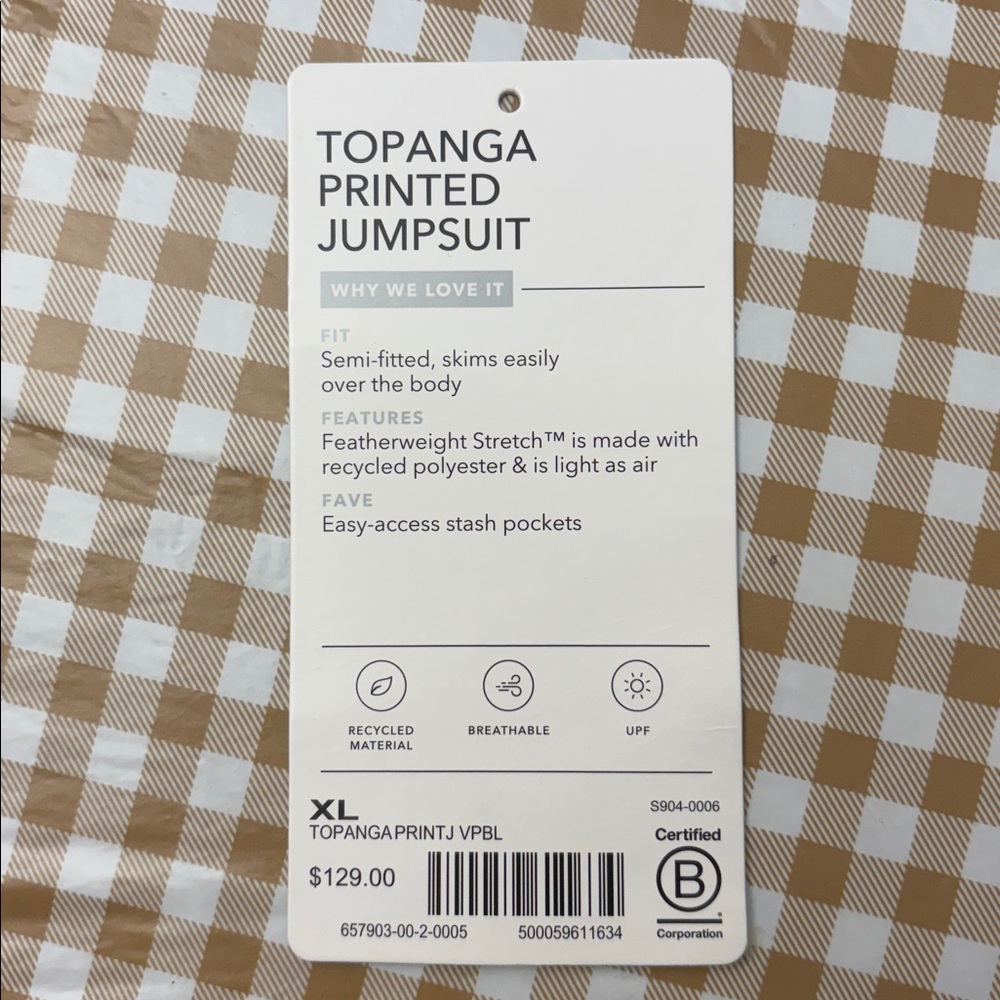 Athleta Topanga Printed Jumpsuit in Viper Black - Picture 9 of 9